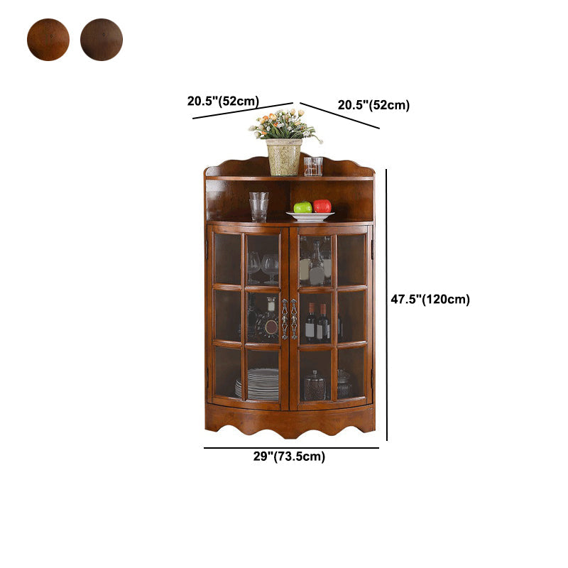 Cabinet d'accent d'angle moderne du milieu du siècle avec portes avec portes