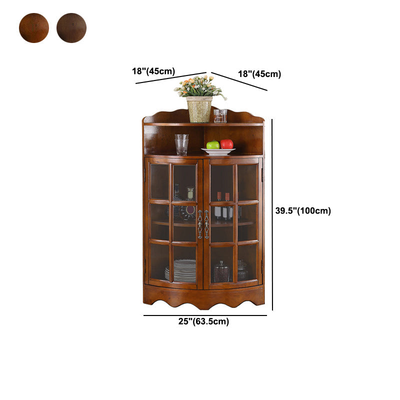Mid-Century Modern Corner Accent Cabinet Rubberwood Cabinet With Doors Clearhalo 'Cabinets & Chests' 'cabinets_chests' 'furn' 'furn_cabinets_chests' 'Furniture' 'Living Room Furniture' 5962472