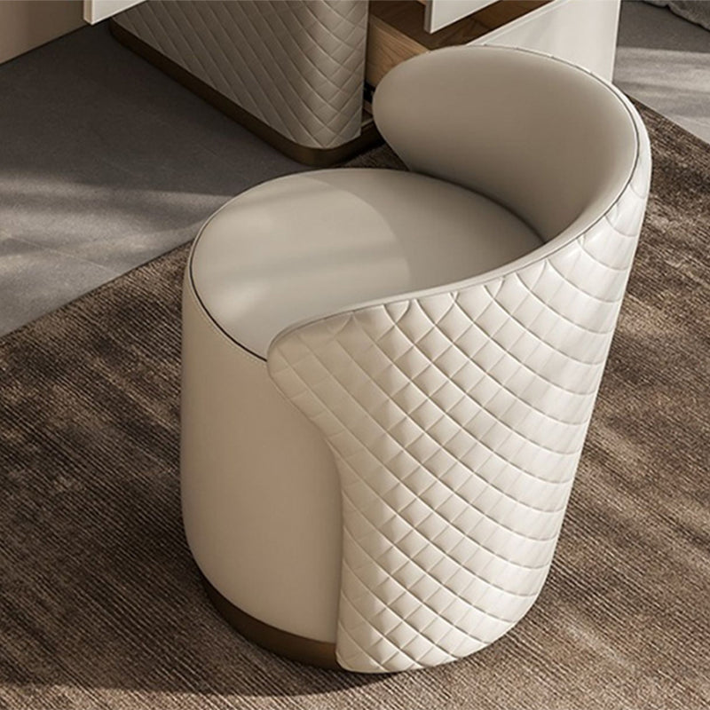 5-Drawer Vanity Makeup Table Set Glam Glass Top Vanity Table with Stool - 17.72" D