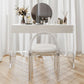 Modern 29.53" H Clear Acrylic Vanity Table Set with Mirror and Stool in White
