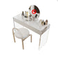 Modern 29.53" H Clear Acrylic Vanity Table Set with Mirror and Stool in White