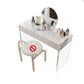 Modern 29.53" H Clear Acrylic Vanity Table Set with Mirror and Stool in White