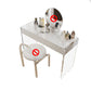 Modern 29.53" H Clear Acrylic Vanity Table Set with Mirror and Stool in White