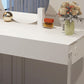 Modern 29.53" H Clear Acrylic Vanity Table Set with Mirror and Stool in White
