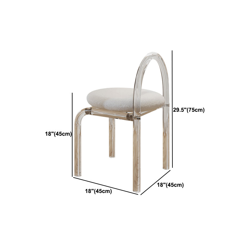 Modern 29.53" H Clear Acrylic Vanity Table Set with Mirror and Stool in White