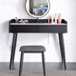 Contemporary Stone Makeup Dressing Table 33.5" H 2 Drawers Vanity Table in Black Clearhalo 'Bedroom Furniture' 'furn' 'furn_makeup_vanities' 'Furniture' 'Makeup Vanities' 'makeup_vanities' 5962599