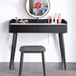 Contemporary Stone Makeup Dressing Table 33.5" H 2 Drawers Vanity Table in Black Makeup Vanity & Stools Clearhalo 'Bedroom Furniture' 'furn' 'furn_makeup_vanities' 'Furniture' 'Makeup Vanities' 'makeup_vanities' 5962601