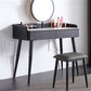 Contemporary Stone Makeup Dressing Table 33.5" H 2 Drawers Vanity Table in Black Clearhalo 'Bedroom Furniture' 'furn' 'furn_makeup_vanities' 'Furniture' 'Makeup Vanities' 'makeup_vanities' 5962603