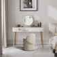 2 Drawers Makeup Table with Stool Stone Vanity Desk for Women - 15.75" D