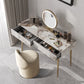 2 Drawers Makeup Table with Stool Stone Vanity Desk for Women - 15.75" D