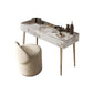 2 Drawers Makeup Table with Stool Stone Vanity Desk for Women - 15.75" D