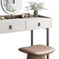 2 Storage Drawers Vanity Table and Stool Set Faux Leather Dresser