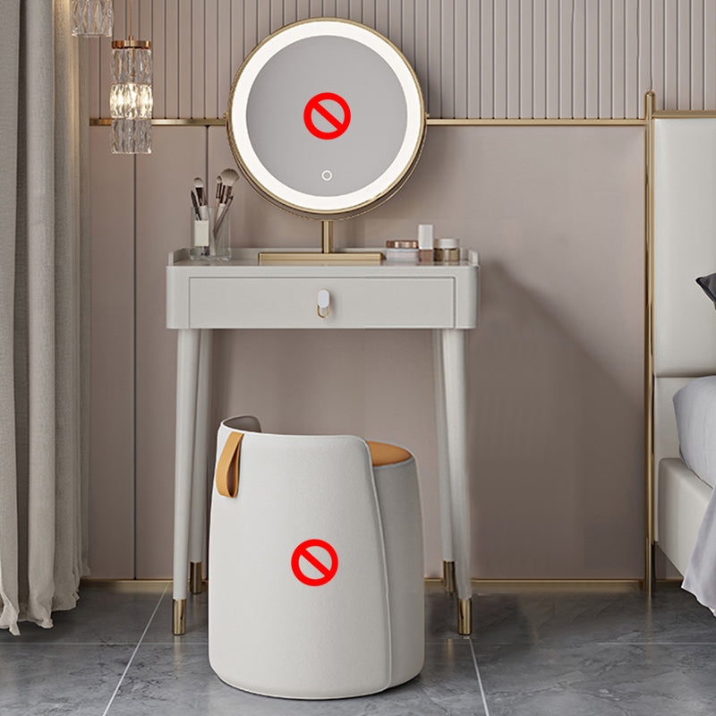 Contemporary Makeup Vanity Set Wood Dressing Table with Drawer