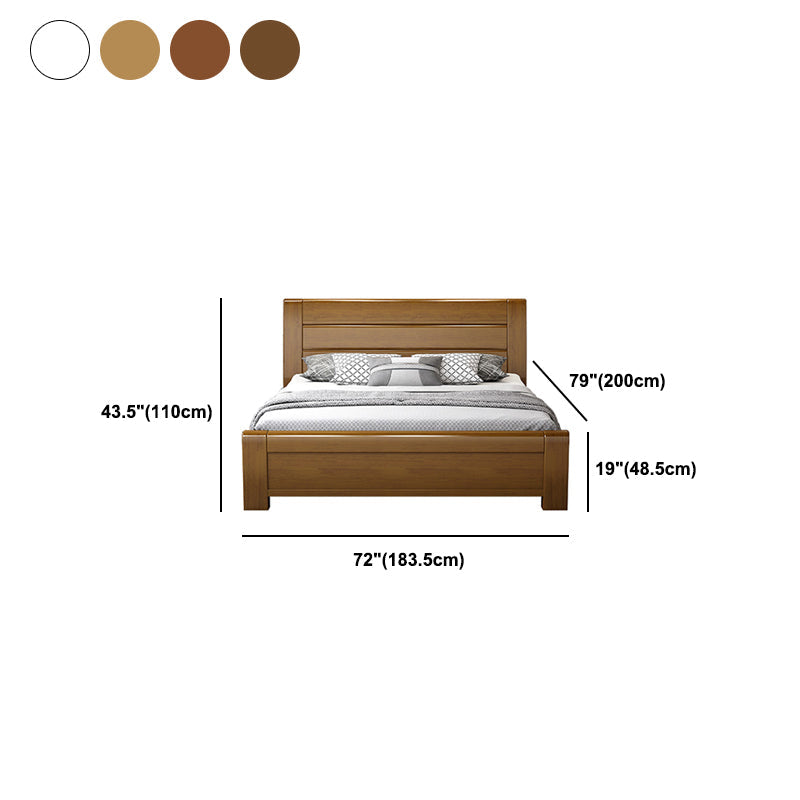 Traditional Pine Wood with Headboard Rectangular Panel Standard Bed Clearhalo 'Bedroom Furniture' 'Beds' 'furn' 'furn_beds' 'Furniture' 5962716