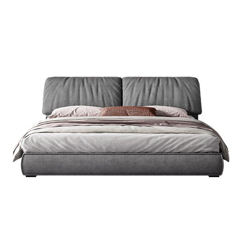 Le matelas en bois massif glam comprend un lit de tête de lit rembourré à panneau rectangulaire