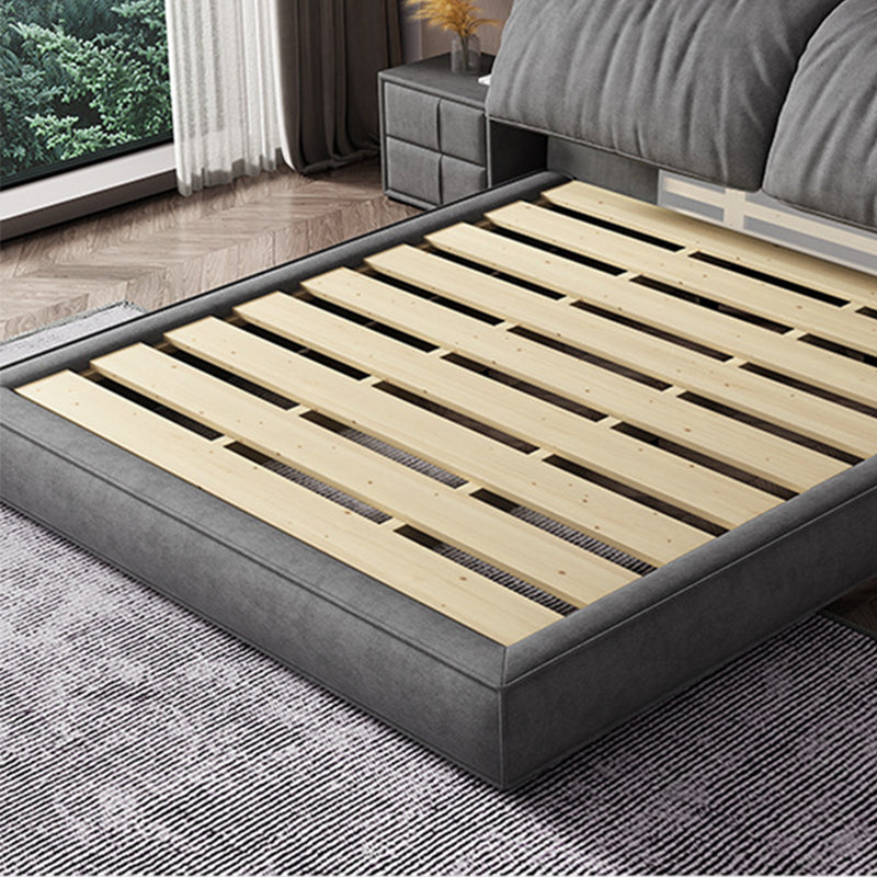 Le matelas en bois massif glam comprend un lit de tête de lit rembourré à panneau rectangulaire