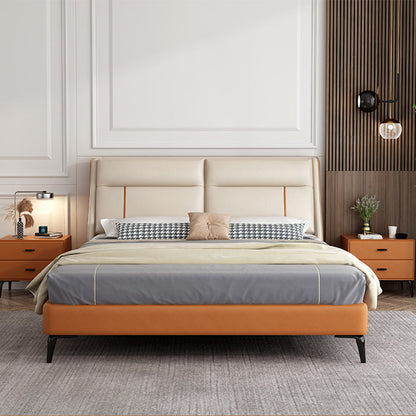 Glam Solid Wood Mattress Included with Headboard Panel Rectangular Bed Frame