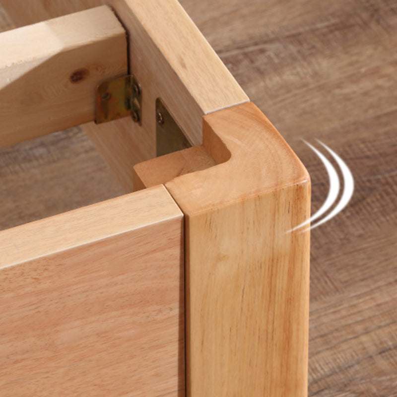 Contemporary Rubberwood With Custom Gold Legs Solid Color Standard Bed Clearhalo 'Bedroom Furniture' 'Beds' 'furn' 'furn_beds' 'Furniture' 5962760