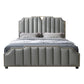 Glam Solid Wood Mattress Included with Headboard Scooped Panel Bed Frame