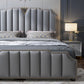 Glam Solid Wood Mattress Included with Headboard Scooped Panel Bed Frame