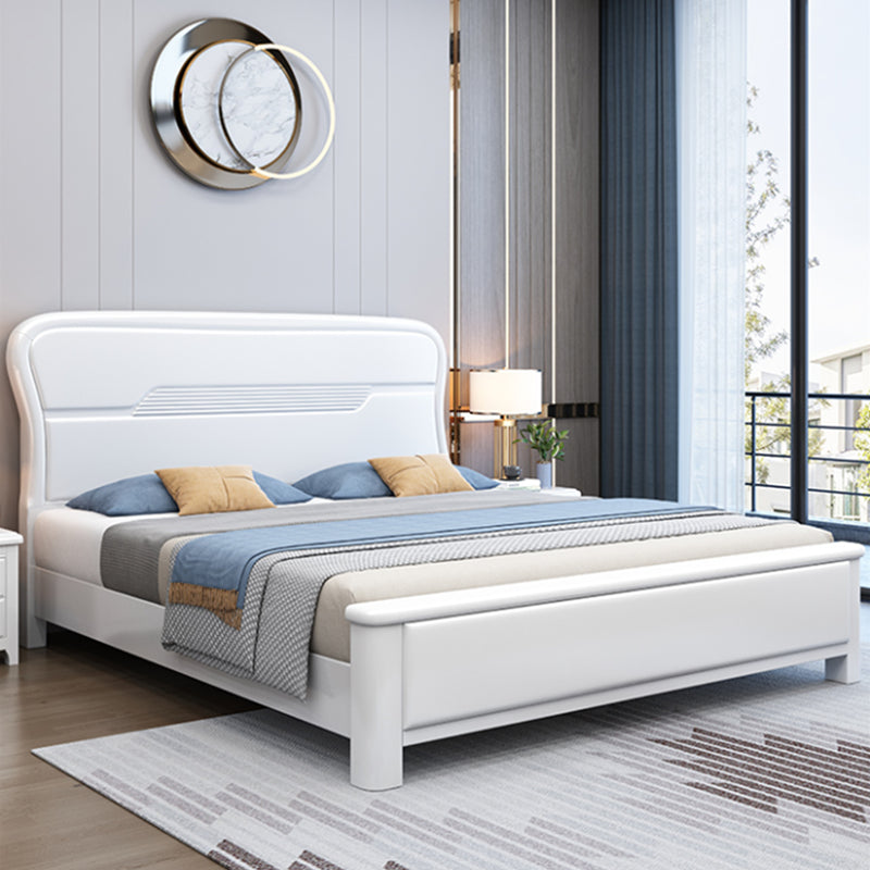 Contemporary Solid Wood Mattress Included Rectangular Panel Standard Bed Panel White Clearhalo 'Bedroom Furniture' 'Beds' 'furn' 'furn_beds' 'Furniture' 5962800