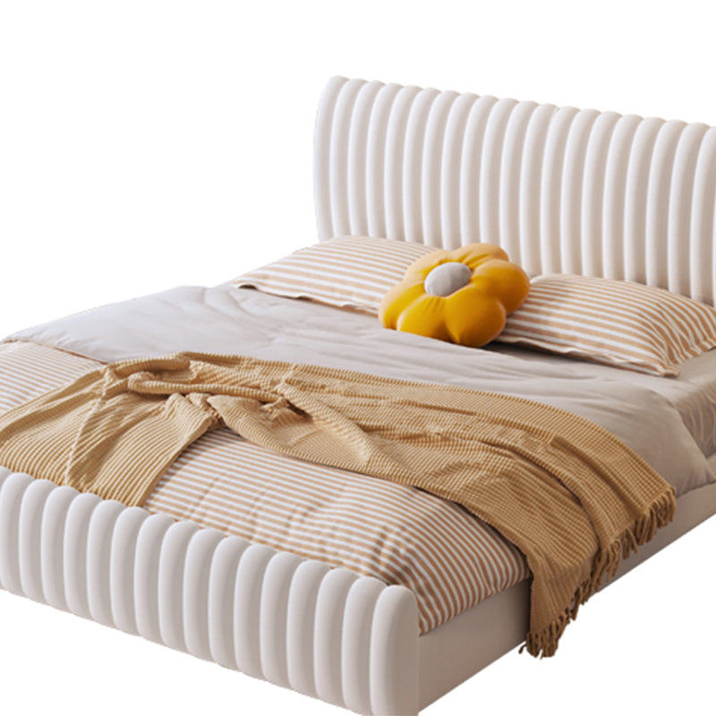 Contemporary Solid Color Mattress Included with Headboard Rectangular Standard Bed