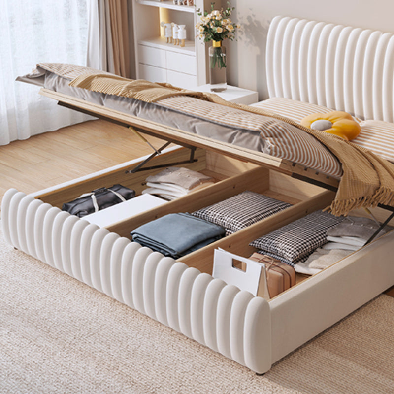 Contemporary Solid Color Mattress Included with Headboard Rectangular Standard Bed