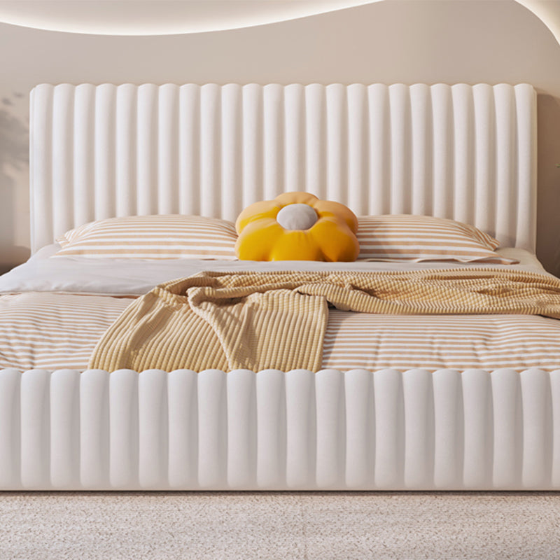 Contemporary Solid Color Mattress Included with Headboard Rectangular Standard Bed