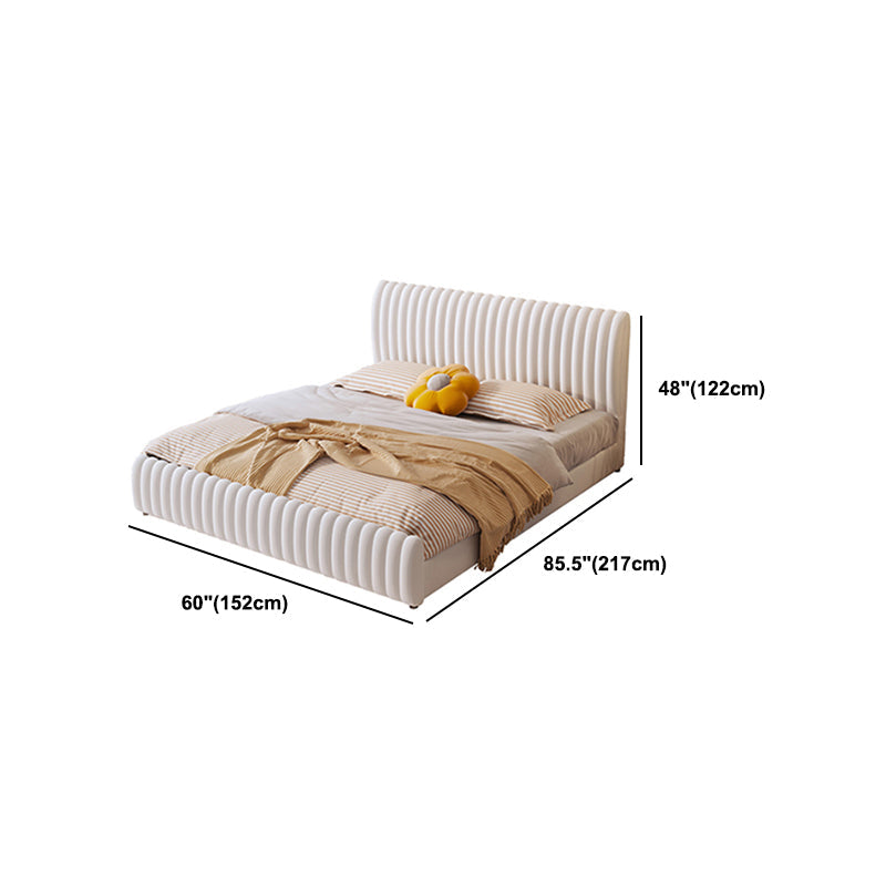 Contemporary Solid Color Mattress Included with Headboard Rectangular Standard Bed