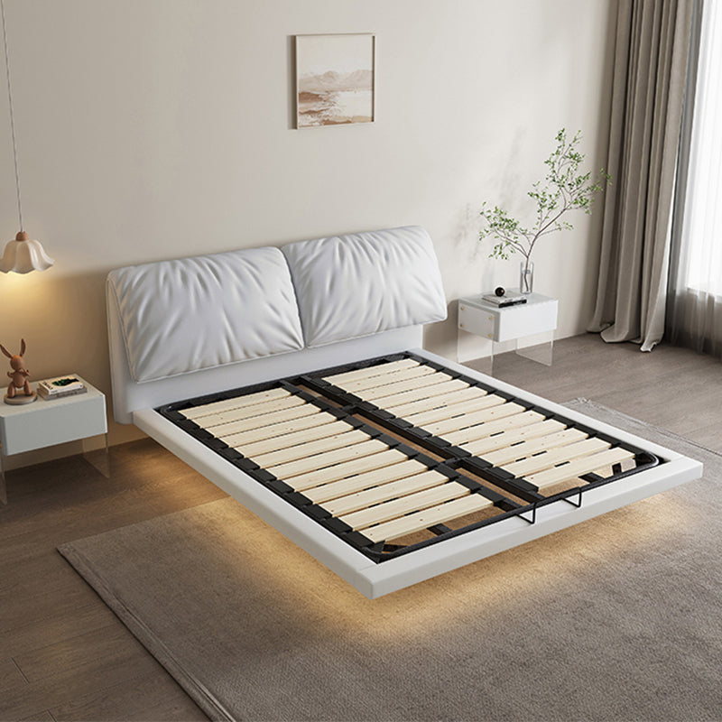 Glam Wood and Upholstered Headboard Bed Steel Frame Standard Bed Single Bed Unavailable Clearhalo 'Bedroom Furniture' 'Beds' 'furn' 'furn_beds' 'Furniture' 5962851