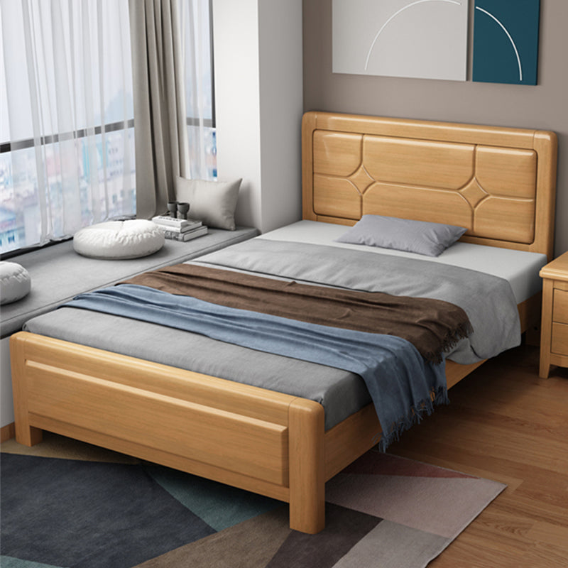 Scandinavian Solid Wood Standard Bed Natural Bed with Storage
