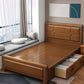 Scandinavian Solid Wood Standard Bed Natural Bed with Storage