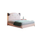 84.65 inch Wide Glam Bed Frame Solid Wood Bed with Headboard