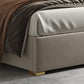Glam Solid Color with Headboard Rectangular Panel Standard Bed