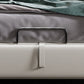 Contemporary Wingback Bed with Upholstered Headboard, 51" Tall Solid Color Bed