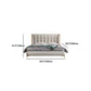 Contemporary Wingback Bed with Upholstered Headboard, 51" Tall Solid Color Bed
