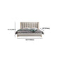 Contemporary Wingback Bed with Upholstered Headboard, 51" Tall Solid Color Bed