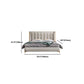 Contemporary Wingback Bed with Upholstered Headboard, 51" Tall Solid Color Bed