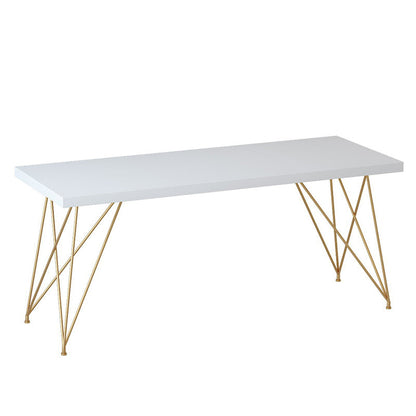 Light Luxury Wooden Writing Desk Rectangular Hairpin Office Desk White Clearhalo 'furn' 'furn_office_desk' 'Furniture' 'Office Desks' 'Office Furniture' 'office_desk' 5964918