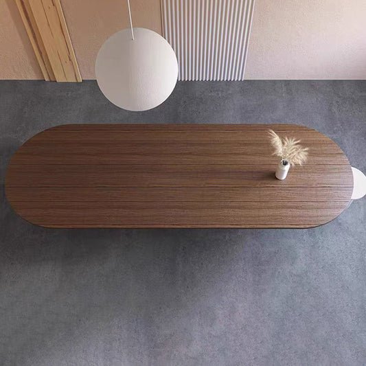 Escritorio ejecutivo moderno y contemporáneo escritorio de oficina de madera ovalada