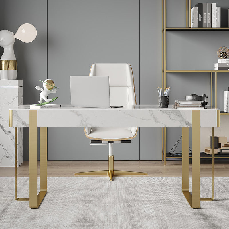 Dessert en pierre et en acier inoxydable traîneau de bureau de 2 dessins pour la maison