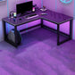 Modern & Contemporary Black Office Desk L-Shape Writing Desk 55.1"L x 39.4"W x 29.5"H Right Hand Return Clearhalo 'furn' 'furn_office_desk' 'Furniture' 'Office Desks' 'Office Furniture' 'office_desk' 5965162