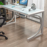 Rectangular Glass Computer Desk Contemporary Home Office Desk Clearhalo 'furn' 'furn_office_desk' 'Furniture' 'Office Desks' 'Office Furniture' 'office_desk' 5965227