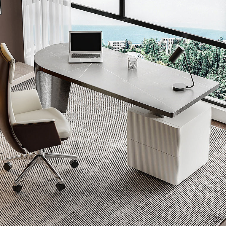 Dessert de pierre de piédestal glamour avec des tiroirs bureau pour le bureau