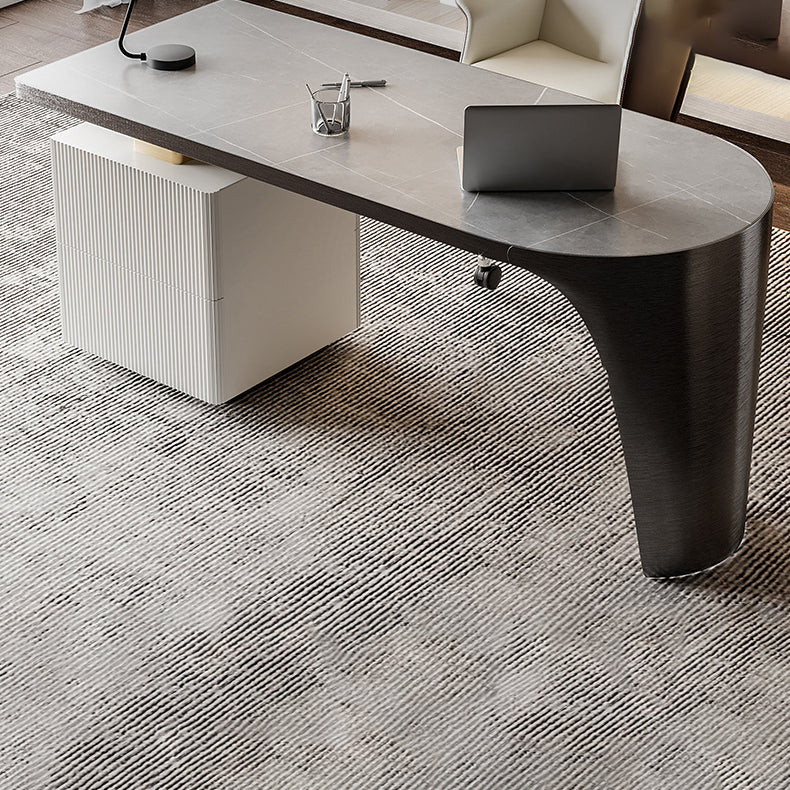 Dessert de pierre de piédestal glamour avec des tiroirs bureau pour le bureau