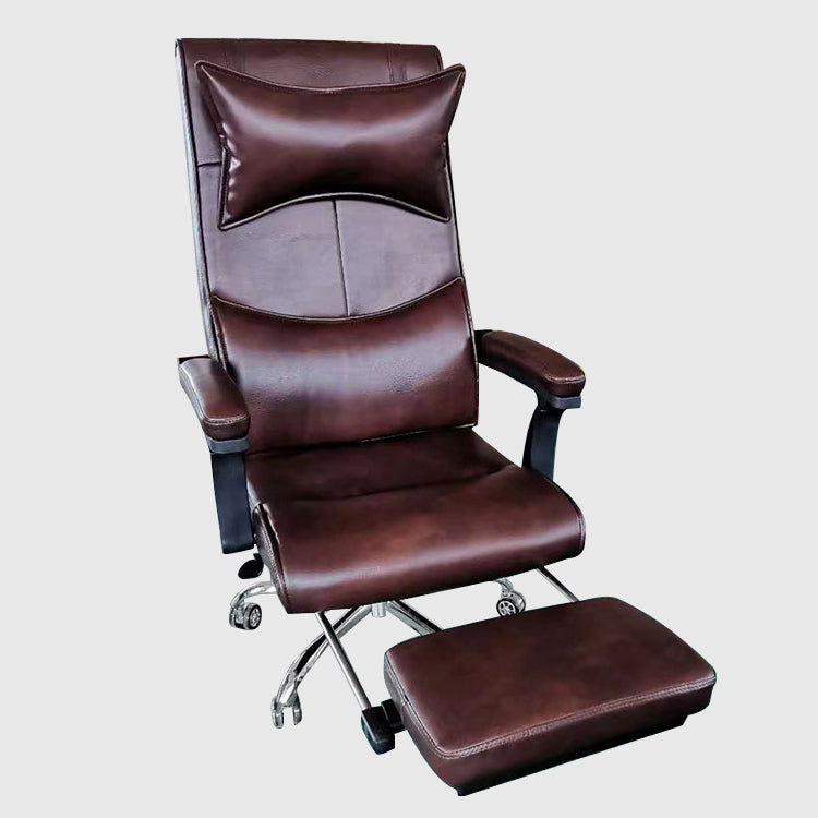 Contemporary Office Chair Tilt Mechanism Footrest Pillow Included Executive Chair Clearhalo 'furn' 'furn_office_chair' 'Furniture' 'Office Chairs' 'Office Furniture' 'office_chair' 5965330