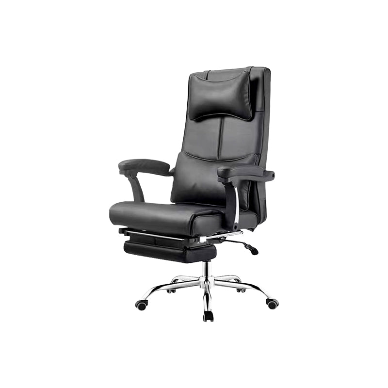 Contemporary Office Chair Tilt Mechanism Footrest Pillow Included Executive Chair Black 1 Piece Clearhalo 'furn' 'furn_office_chair' 'Furniture' 'Office Chairs' 'Office Furniture' 'office_chair' 5965331