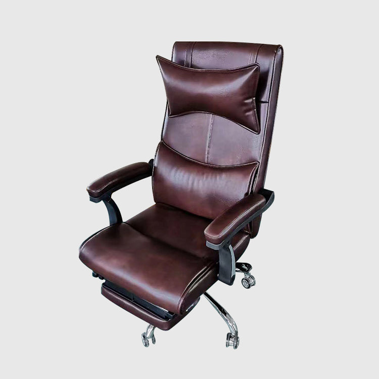 Contemporary Office Chair Tilt Mechanism Footrest Pillow Included Executive Chair Clearhalo 'furn' 'furn_office_chair' 'Furniture' 'Office Chairs' 'Office Furniture' 'office_chair' 5965333