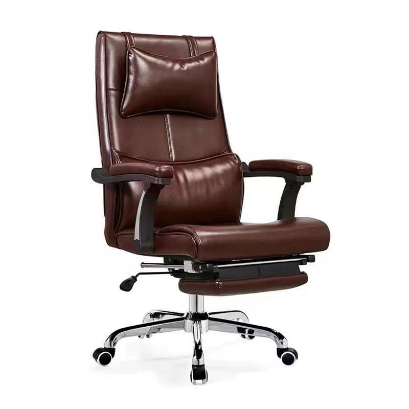 Contemporary Office Chair Tilt Mechanism Footrest Pillow Included Executive Chair Clearhalo 'furn' 'furn_office_chair' 'Furniture' 'Office Chairs' 'Office Furniture' 'office_chair' 5965338