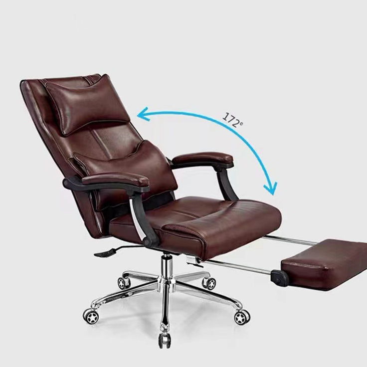 Contemporary Office Chair Tilt Mechanism Footrest Pillow Included Executive Chair Clearhalo 'furn' 'furn_office_chair' 'Furniture' 'Office Chairs' 'Office Furniture' 'office_chair' 5965341